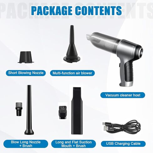 مكنسة كهربائية للسيارة من vokoroad، لاسلكية، بقوة 12000 باسكال، شفط قوي وقابل لإعادة الشحن، مكنسة كهربائية محمولة لاسلكية قوية، بطارية تدوم 30 دقيقة، مكنسة كهربائية خفيفة الوزن للمنزل/المكتب/شعر الحيوانات الأليفة/السيارة in Kuwait