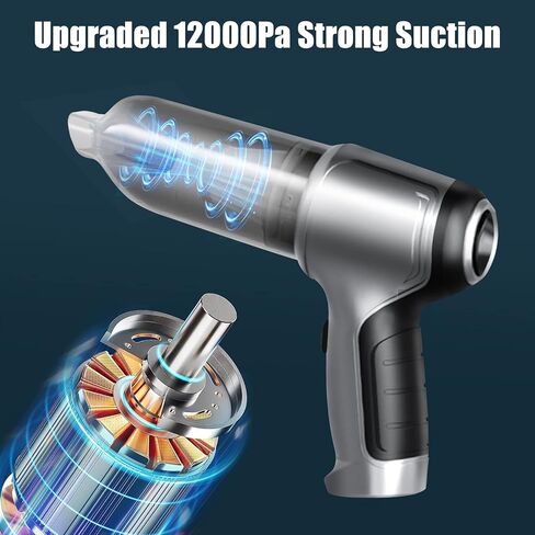 مكنسة كهربائية للسيارة من vokoroad، لاسلكية، بقوة 12000 باسكال، شفط قوي وقابل لإعادة الشحن، مكنسة كهربائية محمولة لاسلكية قوية، بطارية تدوم 30 دقيقة، مكنسة كهربائية خفيفة الوزن للمنزل/المكتب/شعر الحيوانات الأليفة/السيارة in Kuwait