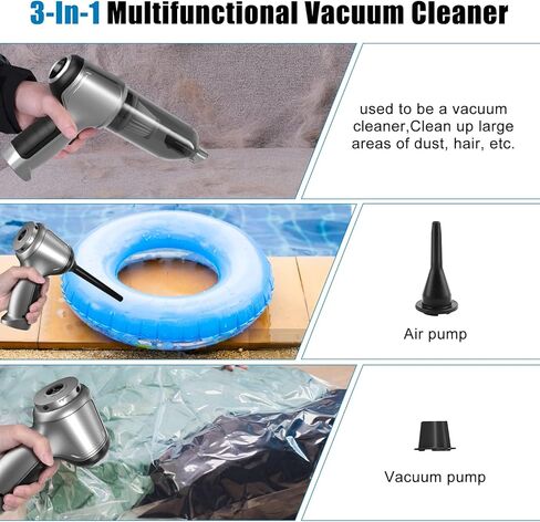 مكنسة كهربائية للسيارة من vokoroad، لاسلكية، بقوة 12000 باسكال، شفط قوي وقابل لإعادة الشحن، مكنسة كهربائية محمولة لاسلكية قوية، بطارية تدوم 30 دقيقة، مكنسة كهربائية خفيفة الوزن للمنزل/المكتب/شعر الحيوانات الأليفة/السيارة in Kuwait