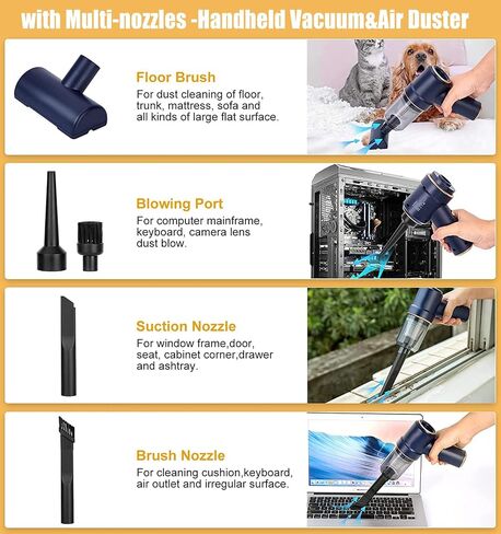 vokoroad Car Vacuum Cleaner Cordless, 12000PA Powerful Suction Rechargeable Strong Wireless Handheld Vacuum, 30 Minutes Long-Lasting Battery Lightweight Vacuum Cleaner for Home/Office/Pet Hair/Car in Saudi Arabia