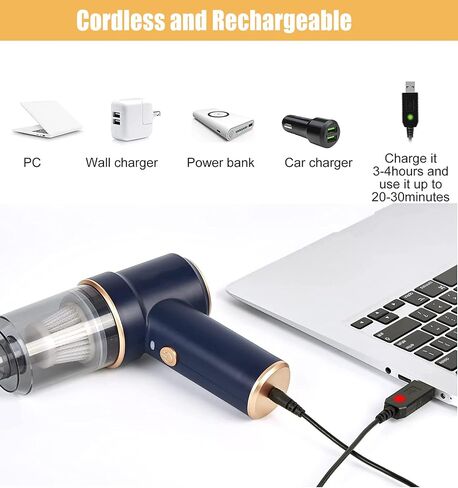 vokoroad Car Vacuum Cleaner Cordless, 12000PA Powerful Suction Rechargeable Strong Wireless Handheld Vacuum, 30 Minutes Long-Lasting Battery Lightweight Vacuum Cleaner for Home/Office/Pet Hair/Car in Saudi Arabia