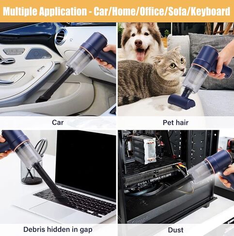 vokoroad Car Vacuum Cleaner Cordless, 12000PA Powerful Suction Rechargeable Strong Wireless Handheld Vacuum, 30 Minutes Long-Lasting Battery Lightweight Vacuum Cleaner for Home/Office/Pet Hair/Car in Saudi Arabia