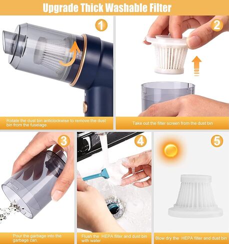 vokoroad Car Vacuum Cleaner Cordless, 12000PA Powerful Suction Rechargeable Strong Wireless Handheld Vacuum, 30 Minutes Long-Lasting Battery Lightweight Vacuum Cleaner for Home/Office/Pet Hair/Car in Saudi Arabia