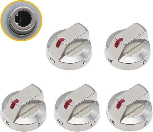 Siwdoy (Pack of 5 DG64-00473A Burner Knob Dial Compatible with Samsung Range Oven Replace 3447565, AP5917439, PS9606608 in Kuwait