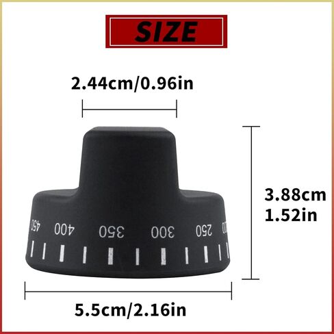 SUUJI PB010099 مقبض ترموستات الفرن، جزء استبدال مقبض التحكم في الموقد متوافق مع فرن الفايكنج يستبدل AP5315393 810983 مادة سوداء 2.16 بوصة in Kuwait