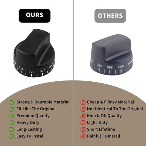 SUUJI PB010099 مقبض ترموستات الفرن، جزء استبدال مقبض التحكم في الموقد متوافق مع فرن الفايكنج يستبدل AP5315393 810983 مادة سوداء 2.16 بوصة in Kuwait