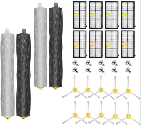 Replacement Kit for iRobot Roomba 800 900 Series 805 860 870 871 880 890 960 980 Robotic Vacuum Accessory, Replenishement Parts with 2 Roller, 4 Hepa Filter,5 Side Brushes, 6 Screws (17 pcs) in Saudi Arabia
