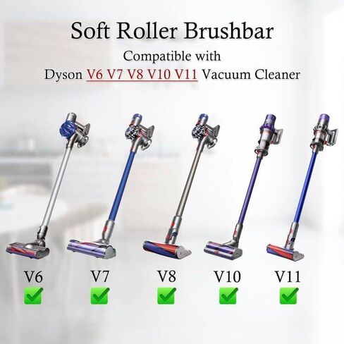 Brush Roller Compatible with Dyson V6 Vacuum Cleaner, Brushbar Roller Brush Replacement, Compared to Part 966821-01, 966084-01 in Kuwait