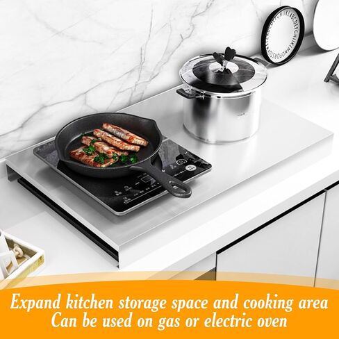 غطاء علوي للموقد من الفولاذ المقاوم للصدأ (2 قطعة)، الطول 22 بوصة × العرض 15 بوصة × الارتفاع 3.15 بوصة، غطاء لوح المعكرونة الفولاذي 304 للطهي، غطاء علوي مستطيل من الفولاذ، أغطية علوية للموقد غير القابل للصدأ لتوسيع مساحة تخزين المطبخ in Kuwait