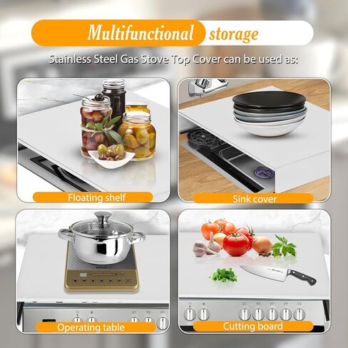 غطاء علوي للموقد من الفولاذ المقاوم للصدأ (2 قطعة)، الطول 22 بوصة × العرض 15 بوصة × الارتفاع 3.15 بوصة، غطاء لوح المعكرونة الفولاذي 304 للطهي، غطاء علوي مستطيل من الفولاذ، أغطية علوية للموقد غير القابل للصدأ لتوسيع مساحة تخزين المطبخ in Kuwait