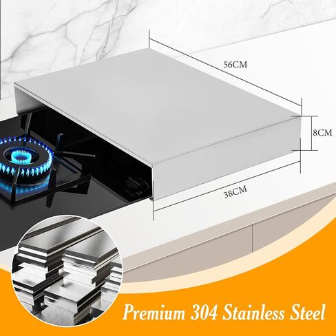 غطاء علوي للموقد من الفولاذ المقاوم للصدأ (2 قطعة)، الطول 22 بوصة × العرض 15 بوصة × الارتفاع 3.15 بوصة، غطاء لوح المعكرونة الفولاذي 304 للطهي، غطاء علوي مستطيل من الفولاذ، أغطية علوية للموقد غير القابل للصدأ لتوسيع مساحة تخزين المطبخ in Kuwait