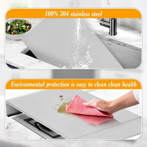 غطاء علوي للموقد من الفولاذ المقاوم للصدأ (2 قطعة)، الطول 22 بوصة × العرض 15 بوصة × الارتفاع 3.15 بوصة، غطاء لوح المعكرونة الفولاذي 304 للطهي، غطاء علوي مستطيل من الفولاذ، أغطية علوية للموقد غير القابل للصدأ لتوسيع مساحة تخزين المطبخ in Kuwait