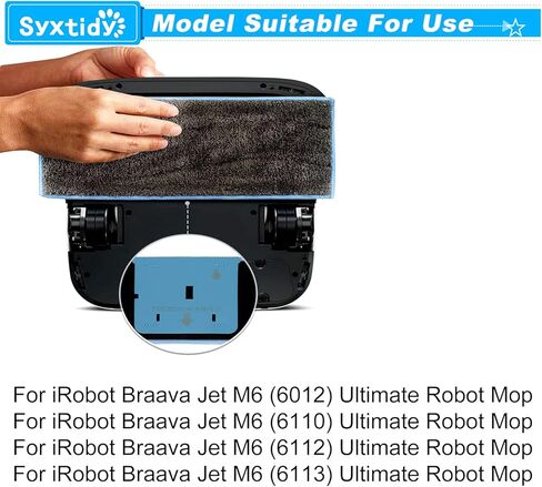 6 قطع استبدال وسادات التطهير الرطبة ل iRobot Braava Jet m6 (6110) (6012) (6112) (6113) ممسحة روبوت فائقة قابلة للغسل وإعادة الاستخدام in Kuwait