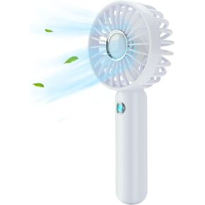 مروحة صغيرة محمولة باليد من جولدن بي جوي قابلة لاعادة الشحن بمنفذ USB، مروحة جيب صغيرة تعمل بالبطارية، 3 سرعات قابلة للتعديل، مروحة شخصية هادئة للمنزل والمكتب وداخل المنزل وخارجه والسفر، لون ابيض in Kuwait