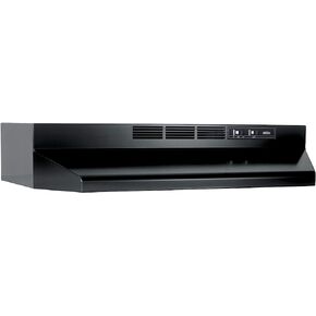 Broan-NuTone BUEZ130BL Non-Ducted Ductless Range Hood with Lights Exhaust Fan for Under Cabinet, 30-Inch, Black