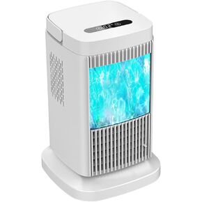 مكيف هواء محمول، مكيف هواء صغير لأشباه الموصلات 85 وات، مع مكيف هواء شخصي بإضاءة ليلية شريطية مائية، مروحة تيار متردد صغيرة صامتة 4 سرعات للمكتب، المنزل، غرفة النوم، الغرفة، المكتب، السفر - أبيض in Kuwait