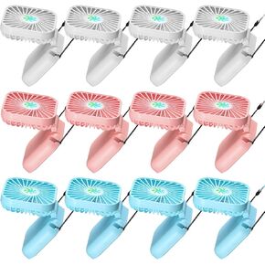 12 Pack Necklace Fans Portable Neck Hanging Fan Mini Fan Handheld Hand Held Fan for Cooling Small Personal Hands Free Fan USB Rechargeable Battery 3 Speed Air Circulatory Fan (Blue) in Kuwait