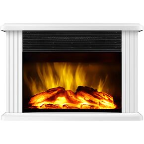 DONYER POWER 1500W Mini Electric Fireplace Tabletop Portable Heater,14'' (Wood color)