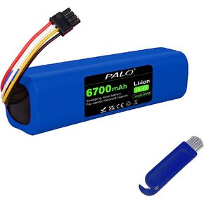 Palogreen BRR-2P4S-5200S بطارية بديلة 6700 مللي أمبير في الساعة لـ Xiaomi Mijia Xiaowa Roborock S50 S51 S52 S55 MiJia S5 S6 Pure T4 T6 الجيل الأول والثاني من المكنسة الكهربائية الروبوتية in Kuwait