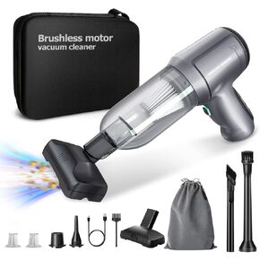 مكنسة كهربائية للسيارة لاسلكية من تيبكو - مكنسة كهربائية محمولة 3 في 1 مع محرك بدون فرشاة، مكنسة كهربائية صغيرة بقوة 15000 باسكال للسيارة/المكتب/المنزل، لتضخيم/تفريغ حلقة السباحة/حقيبة المكنسة الكهربائية in Kuwait
