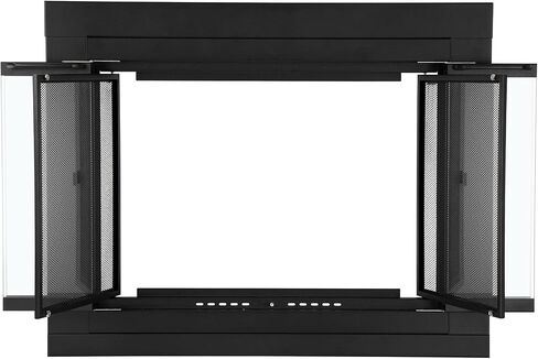 Stanbroil Fireplace Glass Bi-fold Style Door, Black Finish, Small, Decorative Fireplace Screen Door for Fireplace Accessories in Kuwait