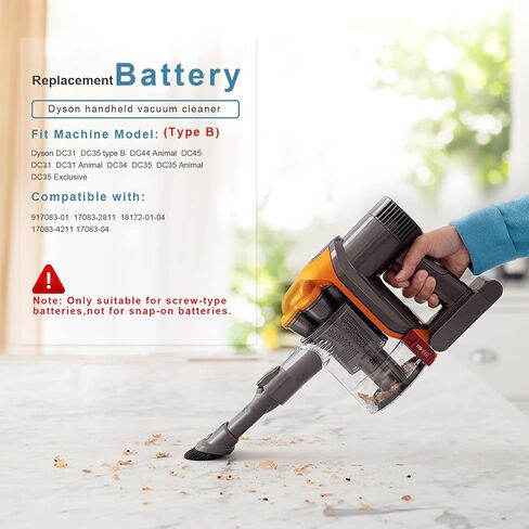 Futurebatt Battery for DC31 DC35 Type B, DC34, DC31 Animal, DC35 Animal, DC44 Animal, DC35 Exclusive, DC45 Handheld Vacuum Clearner (Only Fit Type B!) in Saudi Arabia