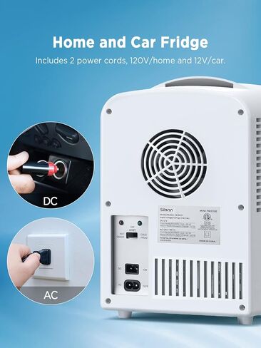 Silonn Mini Fridge, Portable Skin Care Fridge, 4 L/6 Can Cooler and Warmer Small Refrigerator with Eco Friendly for Home, Office and Car, Compact Refrigerator and White in Kuwait