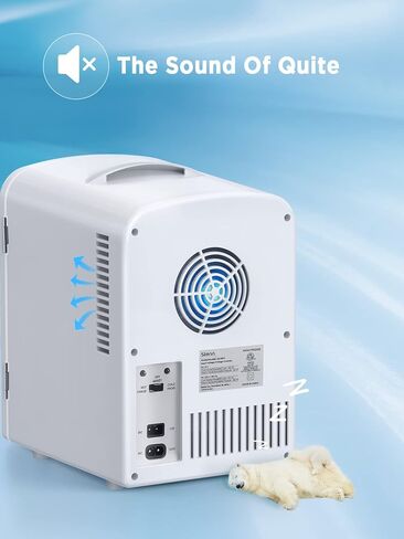 Silonn Mini Fridge, Portable Skin Care Fridge, 4 L/6 Can Cooler and Warmer Small Refrigerator with Eco Friendly for Home, Office and Car, Compact Refrigerator and White in Kuwait