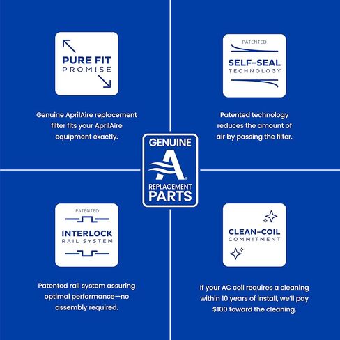 فلتر بديل AprilAire 510 لأجهزة تنقية الهواء المنزلية بالكامل من AprilAire - MERV 11، هواء نظيف وغبار، فلتر هواء 31x28x4 (عبوة من قطعتين) in Kuwait