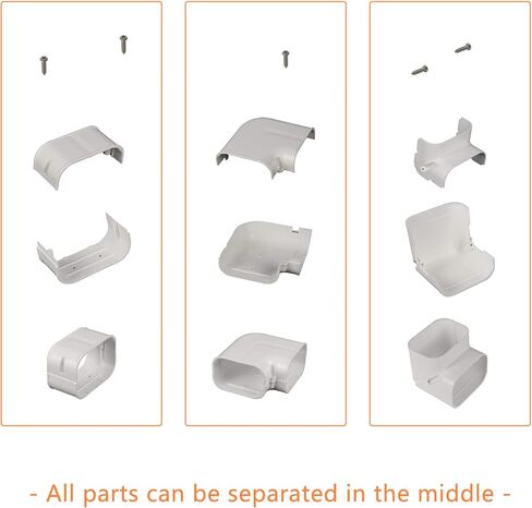 GCGOODS 4 بوصة 4.3 قدم مجموعة غطاء خط PVC المزخرف لمكيفات الهواء الصغيرة المنقسمة بدون دباغ، مكيف هواء مركزي ومضخات حرارية in Kuwait