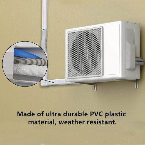 GCGOODS 4 بوصة 4.3 قدم مجموعة غطاء خط PVC المزخرف لمكيفات الهواء الصغيرة المنقسمة بدون دباغ، مكيف هواء مركزي ومضخات حرارية in Kuwait