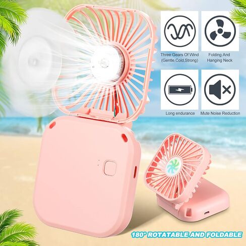 12 Pack Necklace Fans Portable Neck Hanging Fan Mini Fan Handheld Hand Held Fan for Cooling Small Personal Hands Free Fan USB Rechargeable Battery 3 Speed Air Circulatory Fan (Blue) in Kuwait