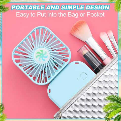 12 Pack Necklace Fans Portable Neck Hanging Fan Mini Fan Handheld Hand Held Fan for Cooling Small Personal Hands Free Fan USB Rechargeable Battery 3 Speed Air Circulatory Fan (Blue) in Kuwait