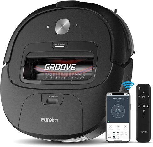 eureka Groove Robot Vacuum Cleaner, Wi-Fi Connected, App, Alexa & Remote Controls, Self-Charging, NER300 , Black in Saudi Arabia