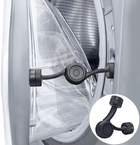 Front Load Washer Door Prop, Magnetic Washing Machine Cleaner Door Holder, 360° Adjustable Washer and Dryer Door Stopper with Sticky Iron Sheet Fits All Washing Machines (1 Pack) in Kuwait