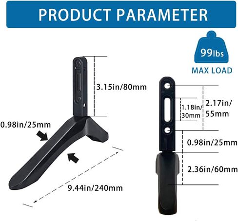 TV Base Pedestal Feet,Drsn TV Stand Mount Legs for Televisions with Mounting Holes Distance 5.5cm or Within 4.5cm, Distance Between Top Mounting Hole and Edge 8cm in Kuwait