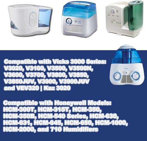PERTF مرطب الفتيل WF2 استبدال فلتر Kaz Vicks Mist V3100 V3500 V3500N V3600 V3700 V3800 V3850 V3900 VEV320، هانيويل HCM-300T، HCM-315T، HCM-350 2 حزمة in Kuwait