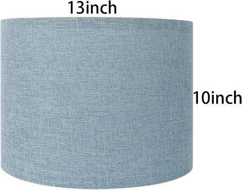 Drum Lamp Shade Set of 2, 13x13x10 inches Easy Assembly Lampshades for Table Lamp, Bedside Lamp, Floor Lamp, Spider Fitter (Blue)… in Saudi Arabia