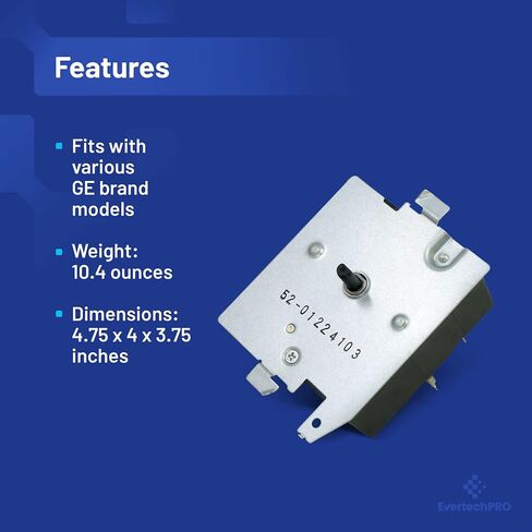 EvertechPRO WE4M527 Timer Replacement for GE Dryer WE4M365 2754526 PS3654187 in Saudi Arabia