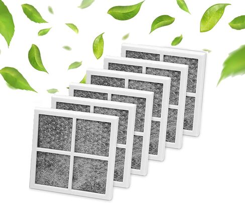 فلتر هواء LEWELLRY 6 قطع LT120f متوافق مع فلتر هواء LG LT120F، فلتر هواء Kenmore 46-9918، فلتر 9918، ADQ73214402، ADQ73214404، فلتر هواء LMZS30776S، ADQ73334008 LG فلتر هواء للثلاجة in Kuwait