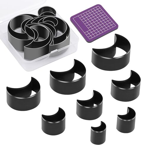 8 Pcs Leather Punching Mold, 9 Sizes Leather Hole Punch Die Round, Cutting Mold Punching Die Set for DIY Leather Craft, Leather Cutter Hollow Punching Tool with Plastic Box in Saudi Arabia