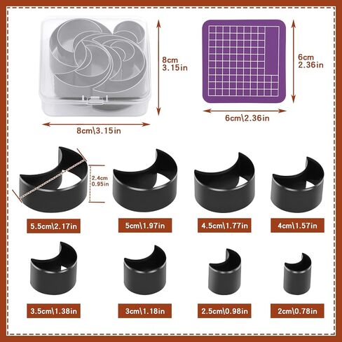 8 Pcs Leather Punching Mold, 9 Sizes Leather Hole Punch Die Round, Cutting Mold Punching Die Set for DIY Leather Craft, Leather Cutter Hollow Punching Tool with Plastic Box in Saudi Arabia