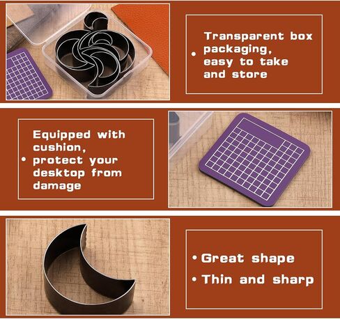 8 Pcs Leather Punching Mold, 9 Sizes Leather Hole Punch Die Round, Cutting Mold Punching Die Set for DIY Leather Craft, Leather Cutter Hollow Punching Tool with Plastic Box in Saudi Arabia