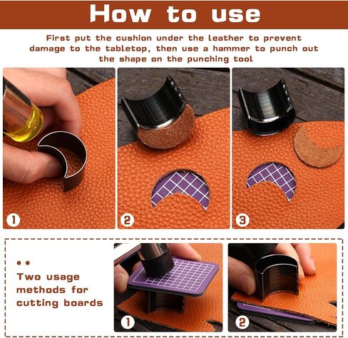 8 Pcs Leather Punching Mold, 9 Sizes Leather Hole Punch Die Round, Cutting Mold Punching Die Set for DIY Leather Craft, Leather Cutter Hollow Punching Tool with Plastic Box in Saudi Arabia