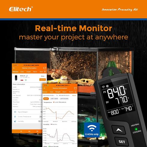 Elitech STC-1000 TH Temperature and Humidity Controller T&H Non-WiFi Cooling Heating Switch On-Off Thermostat for Heat Pad Reptile Aquarium Homebrew Freezer -40~230°F Pre-Wired Outlets 110V 1100W 10A in Saudi Arabia