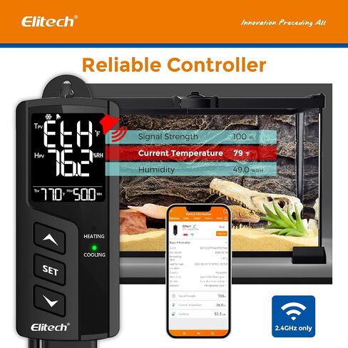 Elitech STC-1000 TH Temperature and Humidity Controller T&H Non-WiFi Cooling Heating Switch On-Off Thermostat for Heat Pad Reptile Aquarium Homebrew Freezer -40~230°F Pre-Wired Outlets 110V 1100W 10A in Saudi Arabia