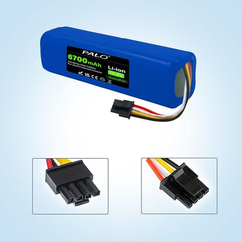 Palogreen BRR-2P4S-5200S بطارية بديلة 6700 مللي أمبير في الساعة لـ Xiaomi Mijia Xiaowa Roborock S50 S51 S52 S55 MiJia S5 S6 Pure T4 T6 الجيل الأول والثاني من المكنسة الكهربائية الروبوتية in Kuwait