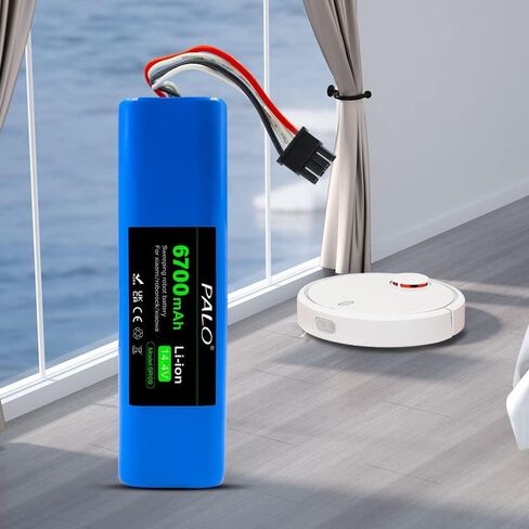 Palogreen BRR-2P4S-5200S بطارية بديلة 6700 مللي أمبير في الساعة لـ Xiaomi Mijia Xiaowa Roborock S50 S51 S52 S55 MiJia S5 S6 Pure T4 T6 الجيل الأول والثاني من المكنسة الكهربائية الروبوتية in Kuwait