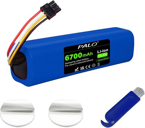 Palogreen BRR-2P4S-5200S بطارية بديلة 6700 مللي أمبير في الساعة لـ Xiaomi Mijia Xiaowa Roborock S50 S51 S52 S55 MiJia S5 S6 Pure T4 T6 الجيل الأول والثاني من المكنسة الكهربائية الروبوتية in Kuwait
