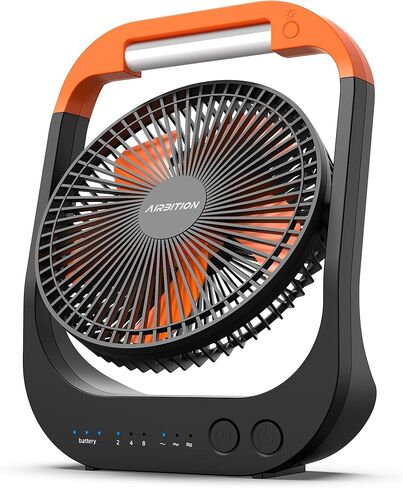 20000mAh Camping Fan with LED Lantern, 8 Inch Portable Tent Fan with 4 Speeds, Rechargeable Battery Fan for Fishing, Outdoor, Hurricane in Kuwait